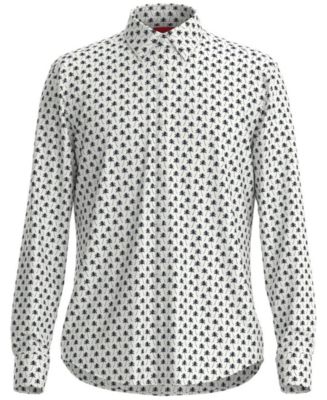 HUGO by Hugo Boss Men's Ermo Slim-Fit Palm Tree-Print Shirt - Macy's