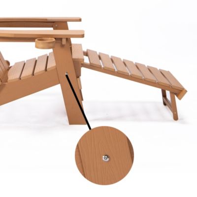 Streamdale Folding Adirondack Chair with Ottoman and Cupholder