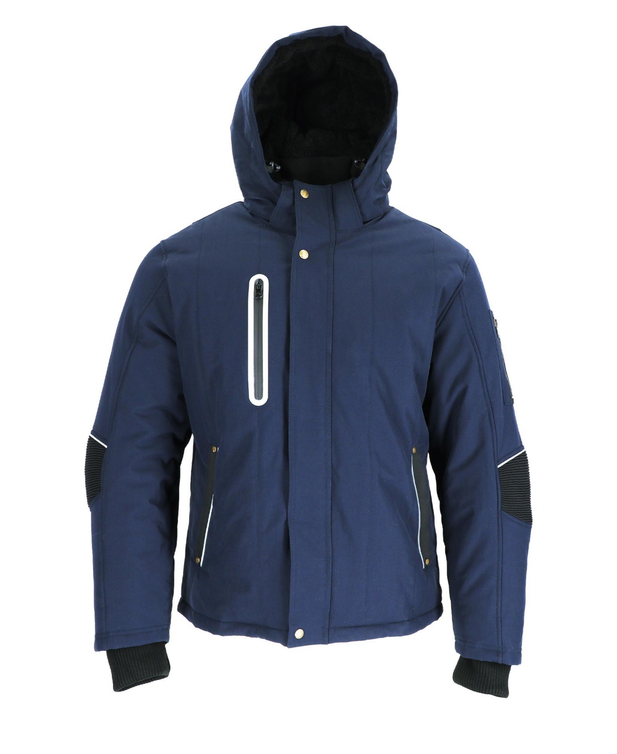 Big & Tall 54 Gold Hooded Utility Winter Jacket - Navy