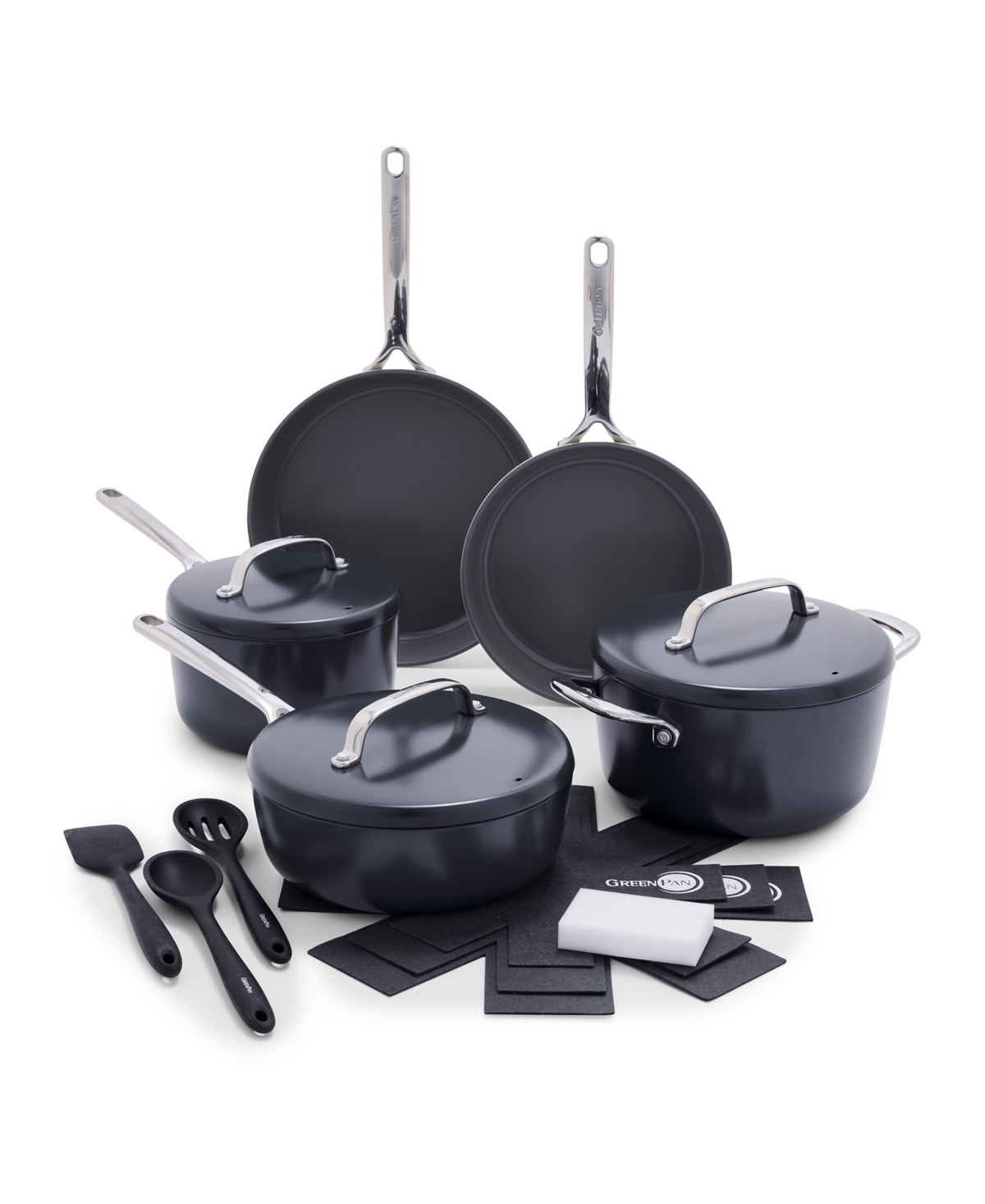 Greenpan Gp5 Hard Anodized Healthy Ceramic Nonstick 15-piece Set In Slate