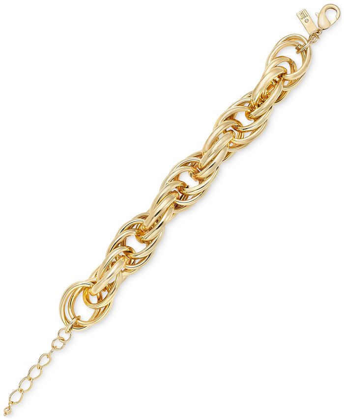 I.N.C. International Concepts Gold-Tone Twisted Chain Link Bracelet ...