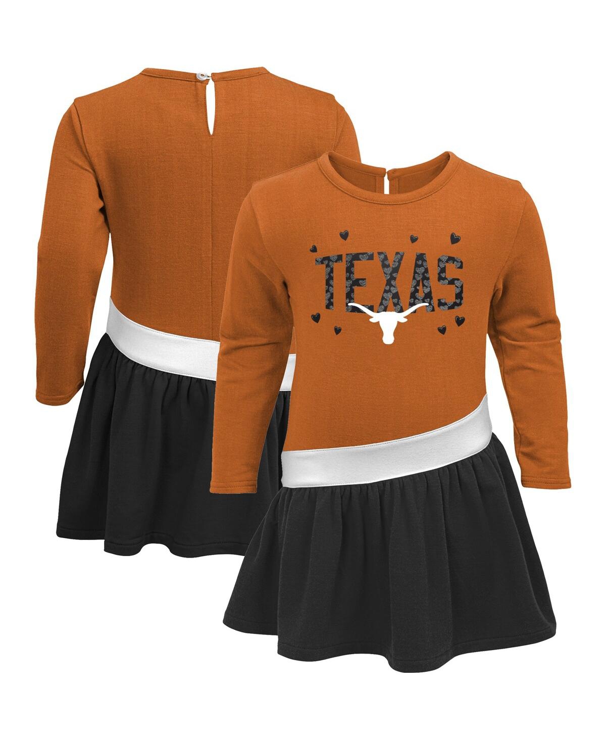 Shop Outerstuff Toddler Girls Texas Orange Texas Longhorns Heart To Heart French Terry Dress