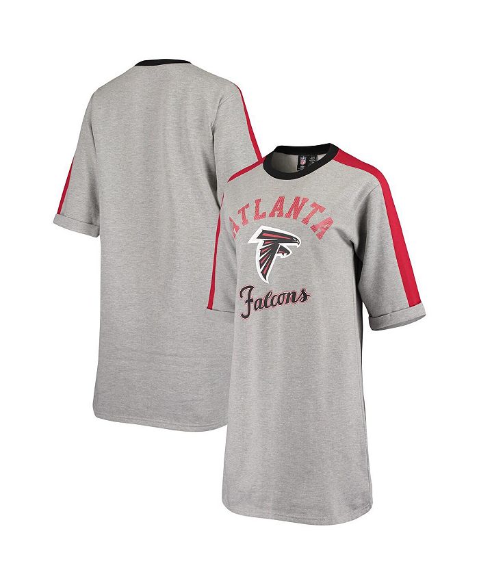 G Iii 4her By Carl Banks Womens Heathered Gray Atlanta Falcons Turnover T Shirt Dress Macys 