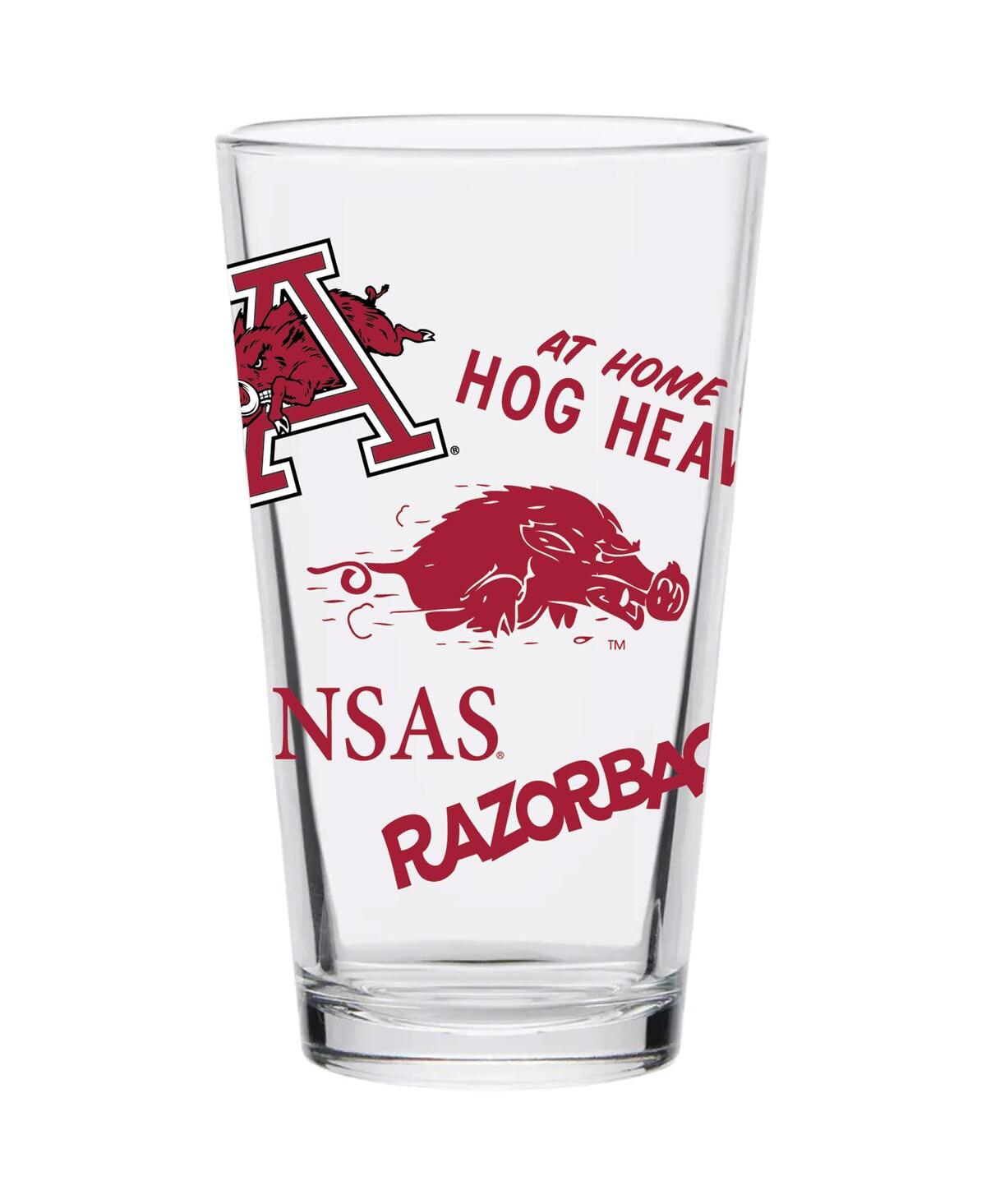 Indigo Falls Arkansas Razorbacks 16 oz Medley Vintage-inspired Pint Glass In Clear