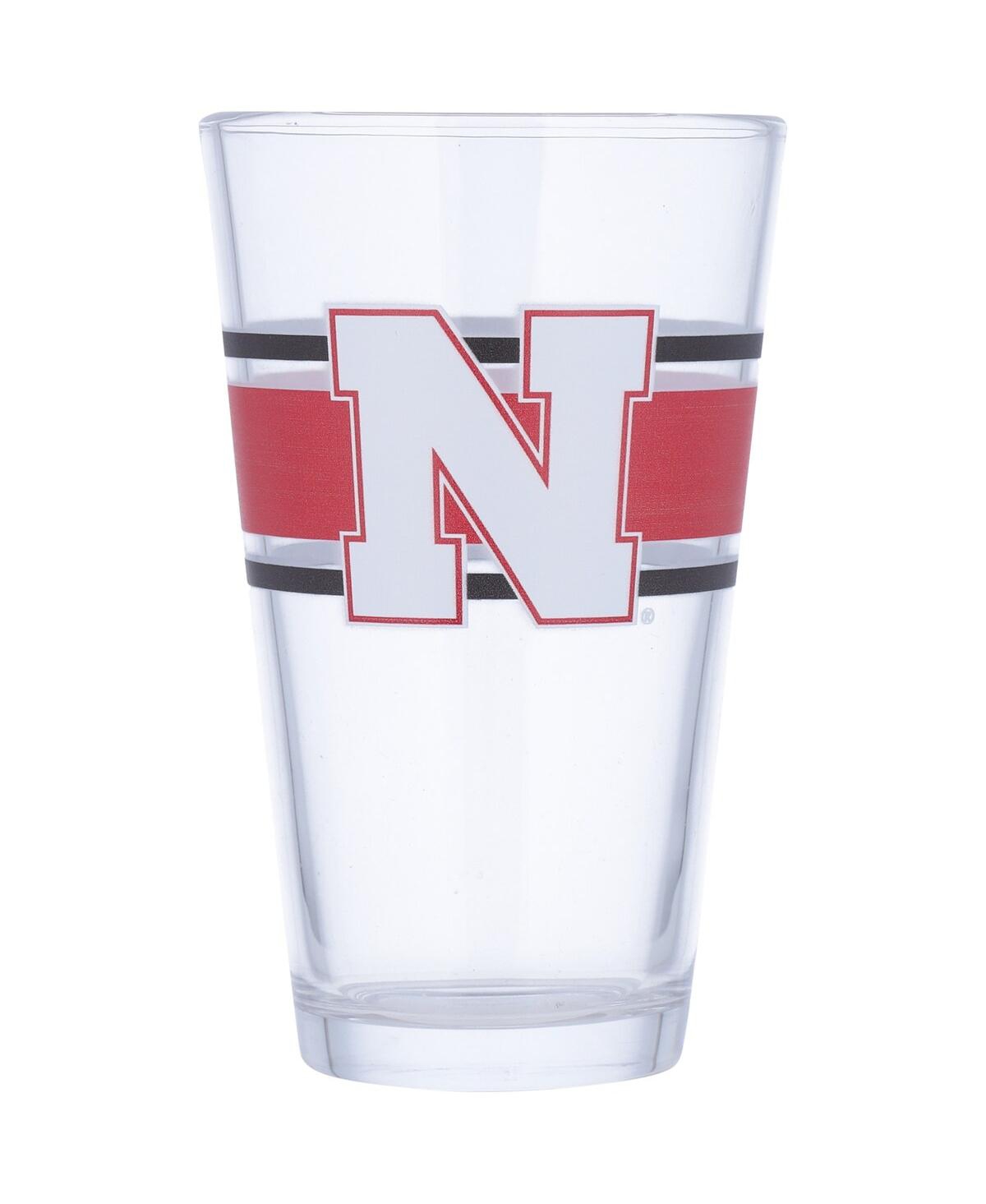 Logo Brands Nebraska Huskers 16 oz Stripe Pint Glass In White