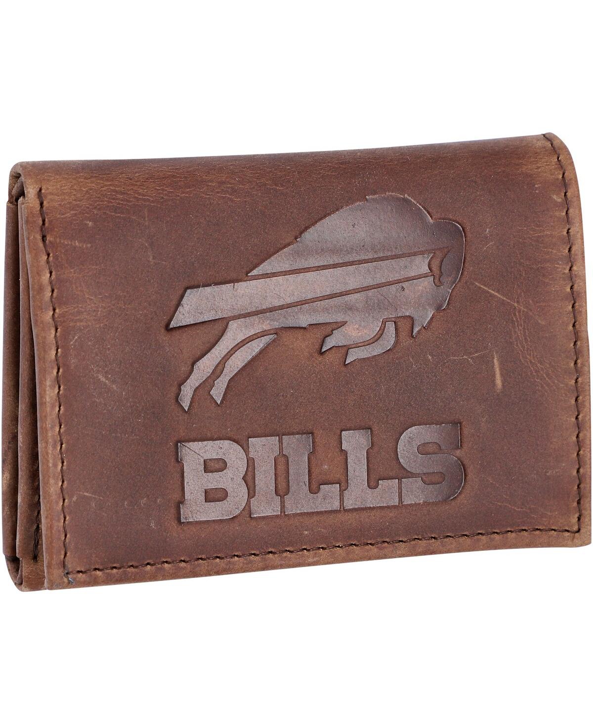 Men's Buffalo Bills Leather Team Tri-Fold Wallet - Brown