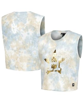 Women's White Houston Astros Washed Muscle Tank Top