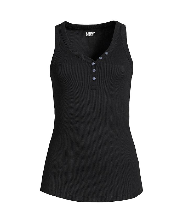 Lands' End Women's Rib Henley Tank Top & Reviews Tops Women Macy's