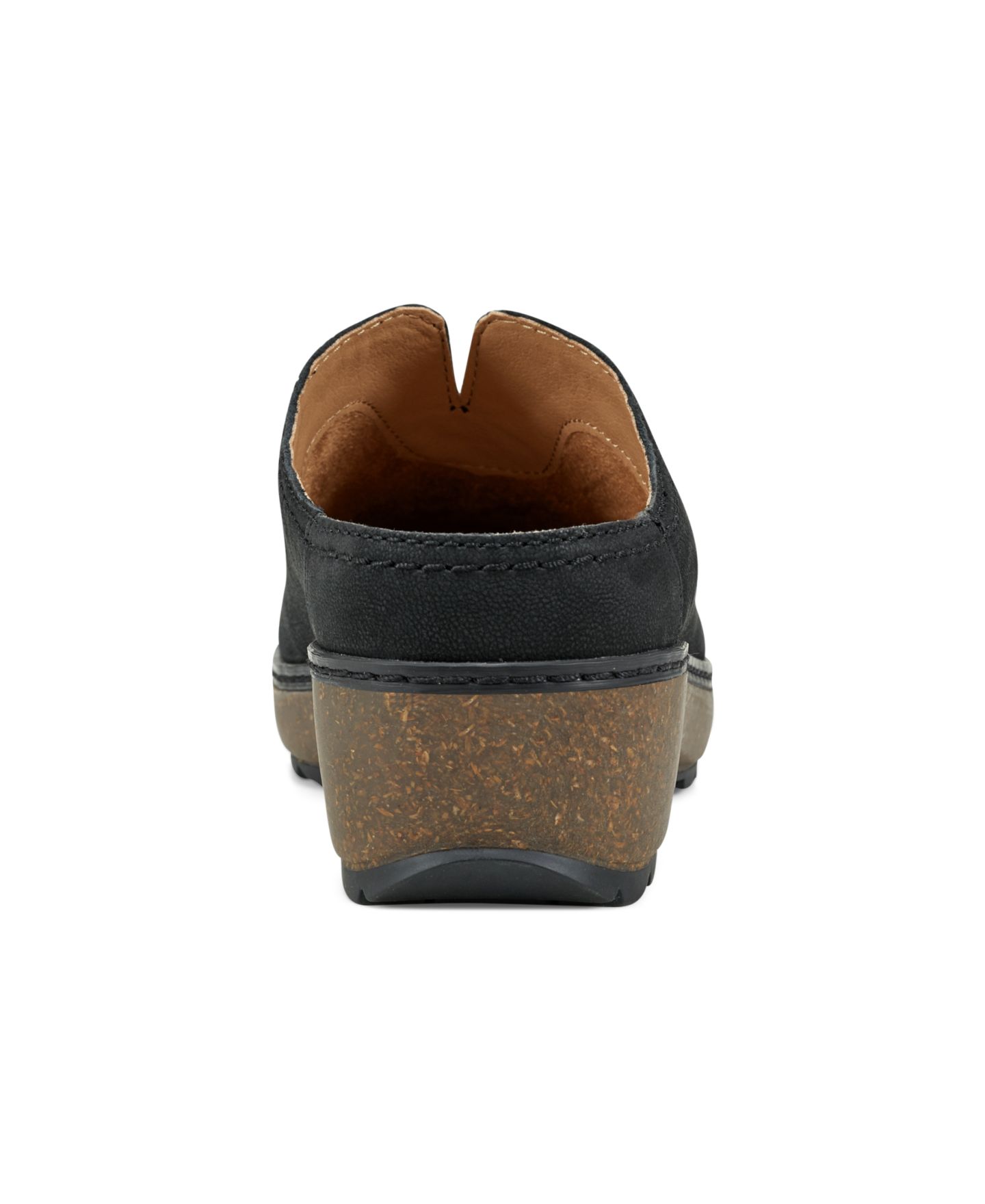 Женские сабо Earth Kolia Slip-On Heeled, цвет: Чёрный кожаный — фото 3