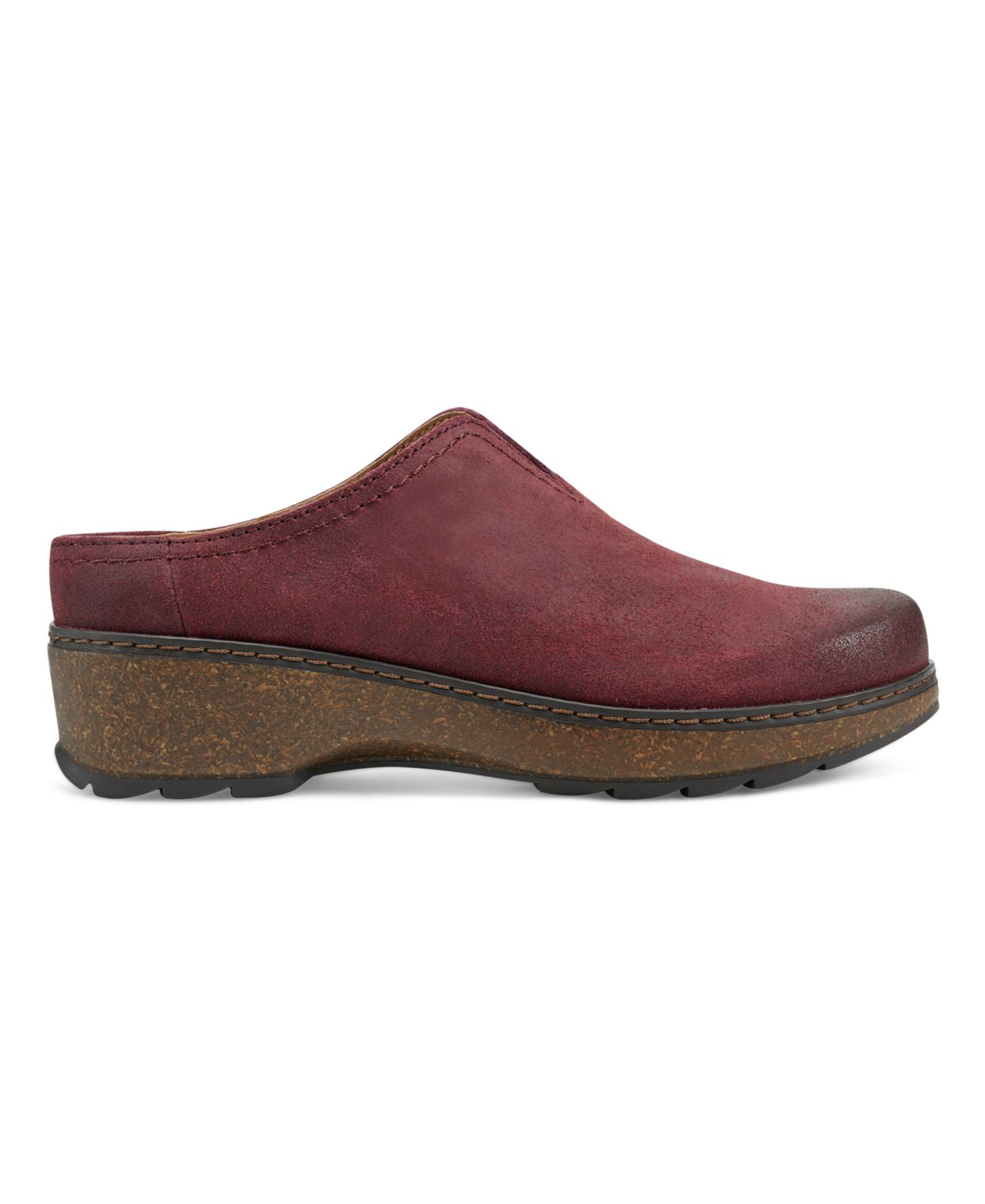 Женские сабо Earth Kolia Slip-On Heeled, цвет: Тёмный красный замшевый — фото 2