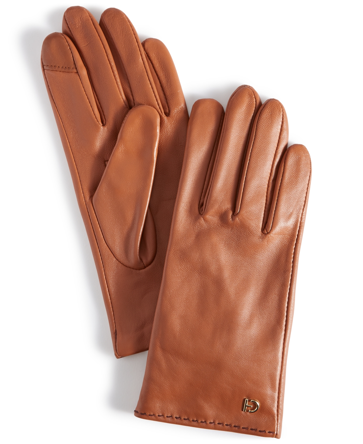 Cole Haan Women's Leather Stud Gloves In British Tan