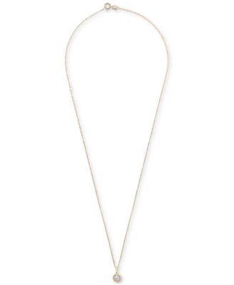 Diamond Knot-Frame Solitaire Pendant Necklace (1/3 ct. t.w.) in 14k Gold, 15" + 3" extender