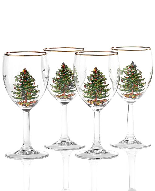Spode Christmas Tree Glassware Wine Glass Set Of 4 Reviews