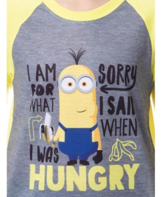 Boys Minions Sorry I Was Hungry Raglan Sleep 2PC Pajama Set