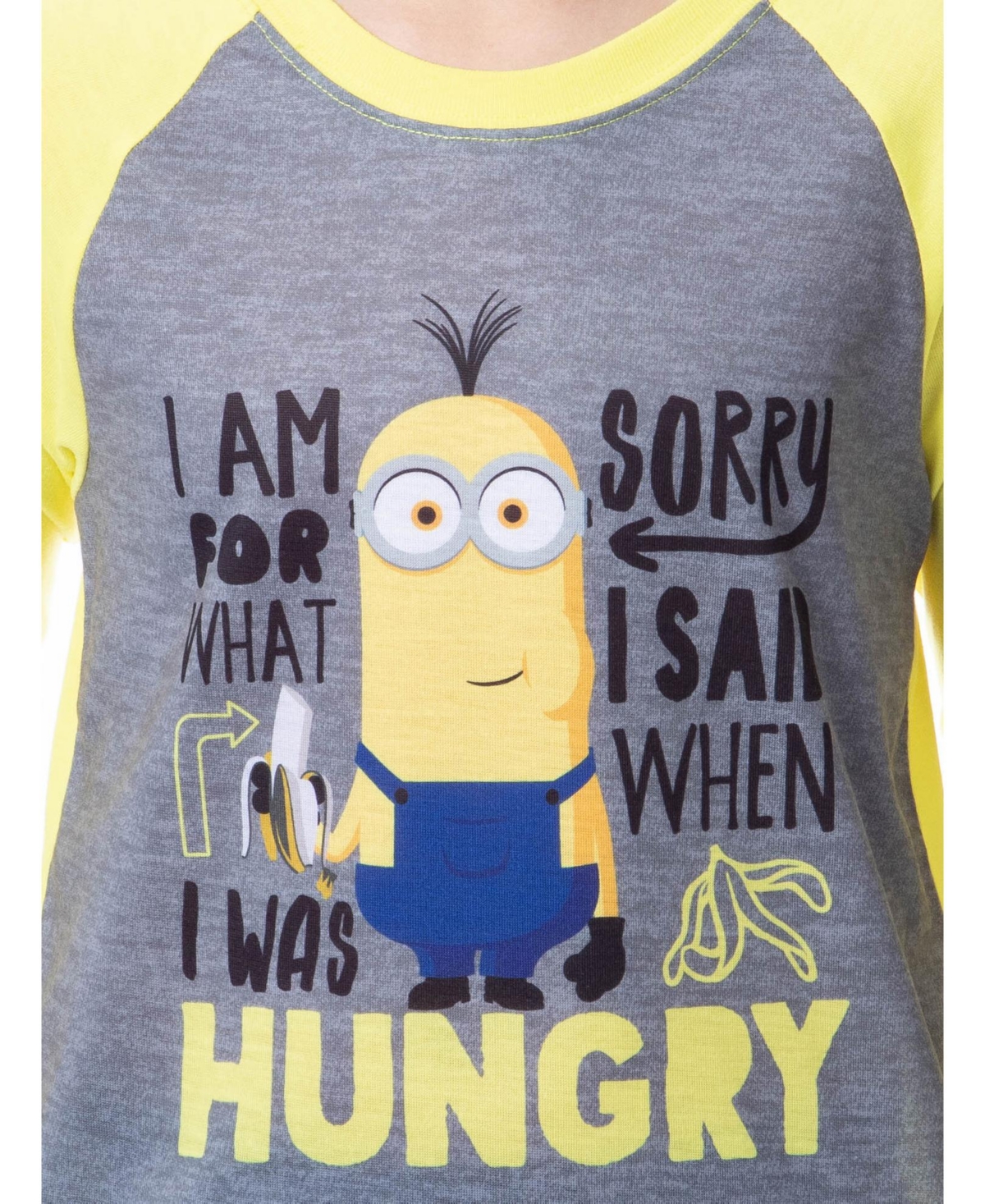 Despicable Me Boys Minions Sorry I Was Hungry Raglan Sleep 2PC Pajama Set