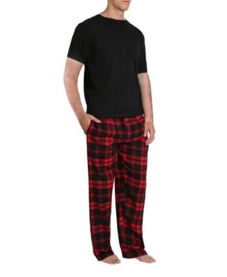 Men's Short Sleeve Flannel Pajama Set