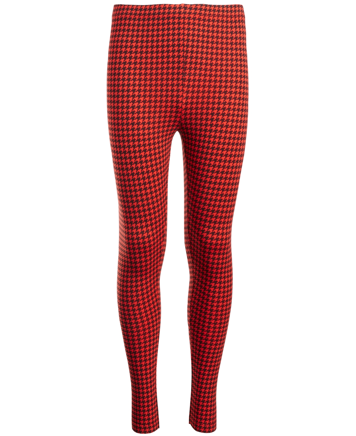 Epic Threads Kids' Big Girls Houndstooth Print Leggings, Created For Macy's In Fiesta Red