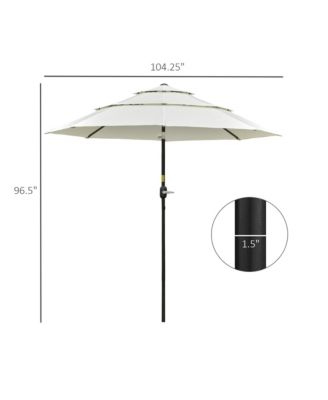 104.25" 3-Tier Patio Umbrella, Outdoor Market Umbrella with Crank and Push Button Tilt for Deck, Backyard and Lawn