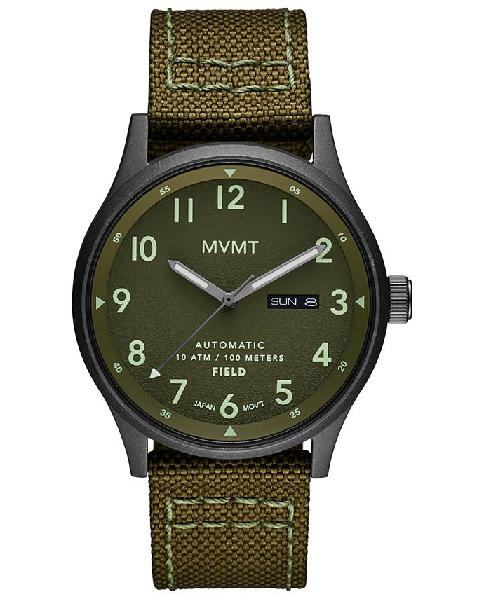 Men s Field Automatic Green Canvas Strap Watch 42mm
