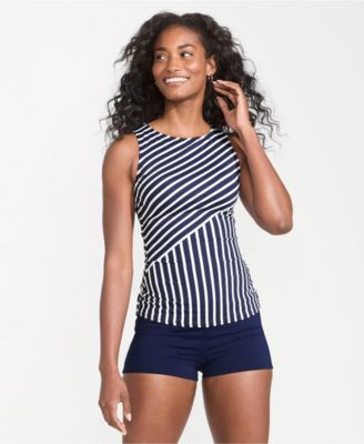 Women's High Neck UPF 50 Sun Protection Modest Tankini Swimsuit Top