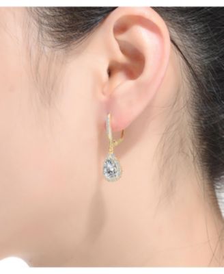 Elegant Sterling Silver Drop Earrings with Regular Lever Backs