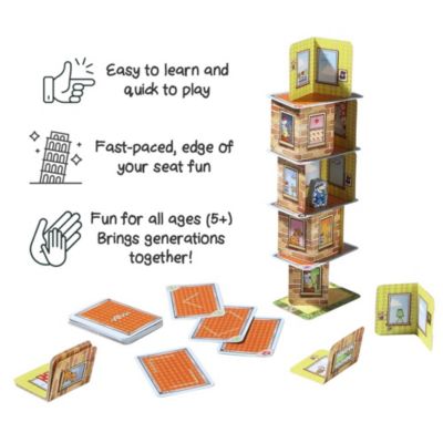 Jenga Game For Adults HABA Rhino Hero Super Battle - Exciting 3D Stacking Board Game For Kids & Adults, Fun Family Games, Stacking Card Games For Kids, Made In Germany Kids Board - Foto 4