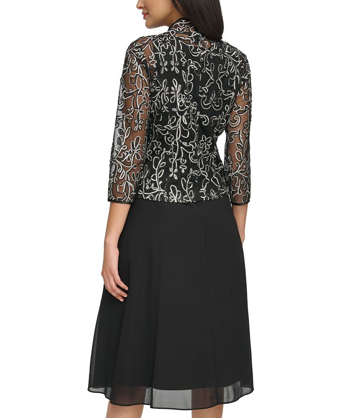 Jessica Howard Women's Soutache Jacket & Chiffon Dress Macy's