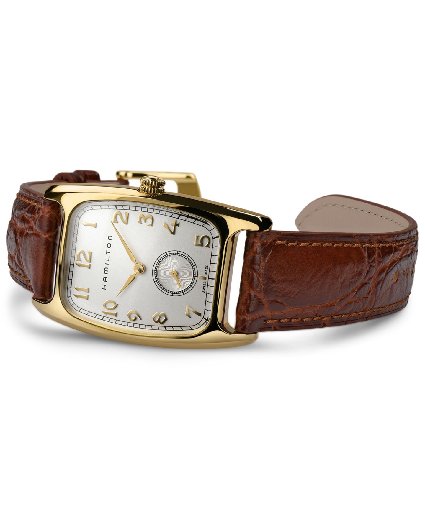 Мужские часы Hamilton Swiss Boulton Brown Leather Strap Watch 27mm H13431553 — фото 5