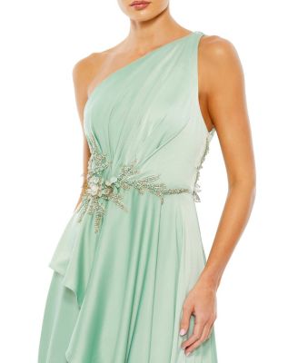 Women's Embellished One Shoulder Asymmetrical Gown