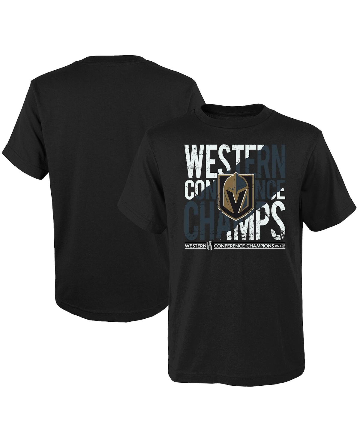 Fanatics Big Boys And Girls  Branded Black Vegas Golden Knights 2023 Western Conference Champions T-s In Black