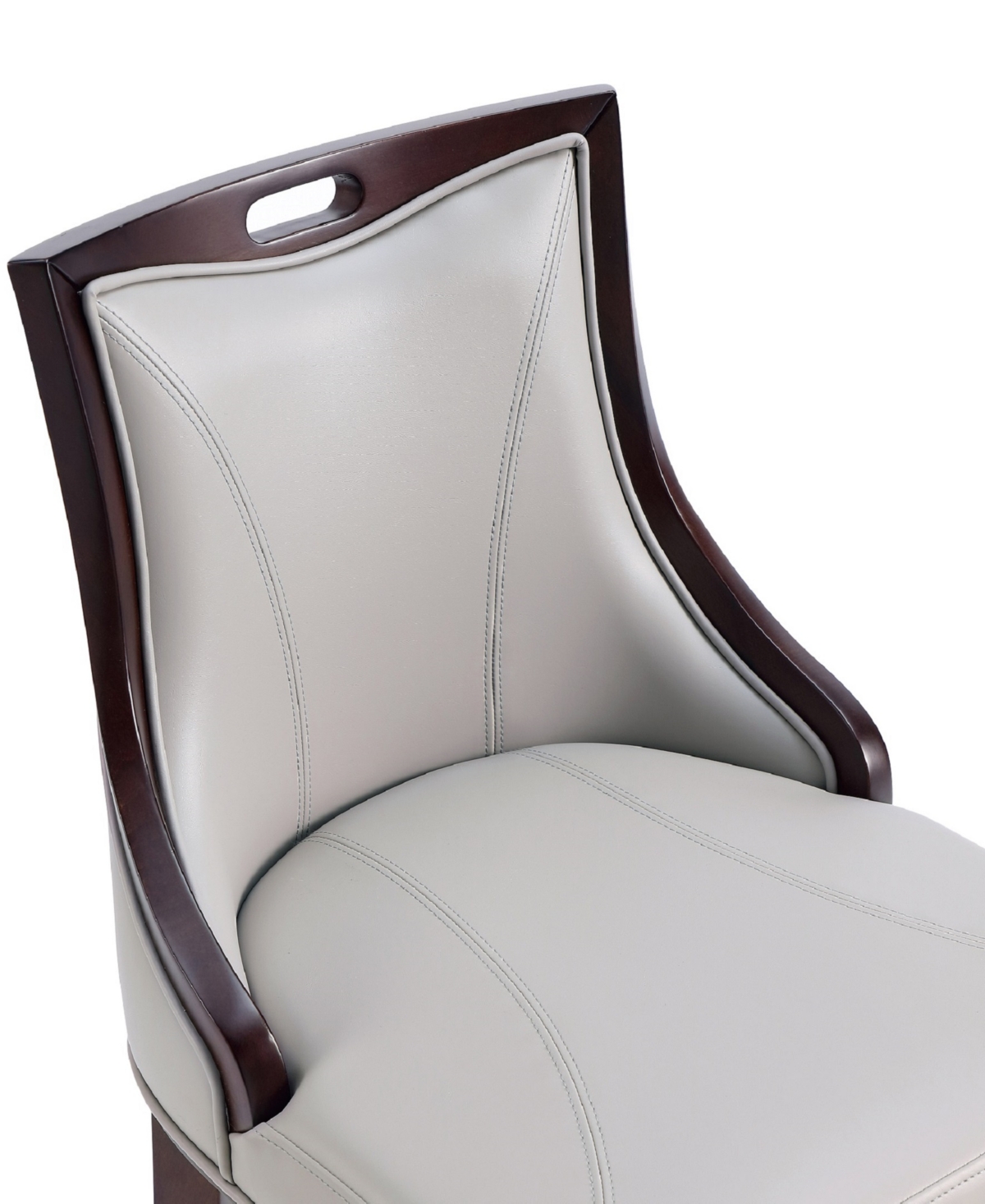 Manhattan Comfort Emperor L Beech Wood Faux Leather Upholstered Barstool