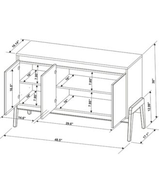 Gales 48.5" Medium Density Fiberboard 4-Drawer Sideboard