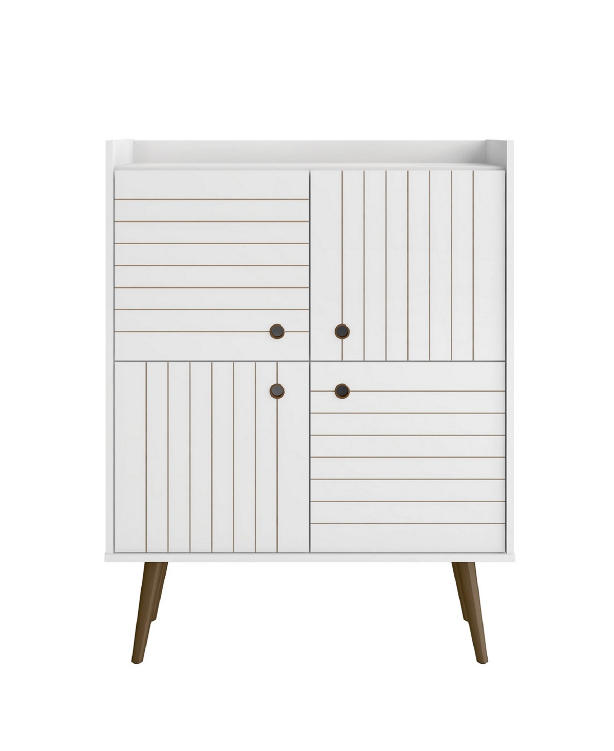 Manhattan Comfort Bogart 45.5" Medium Density Fiberboard 4-shelf Accent Cabinet In White