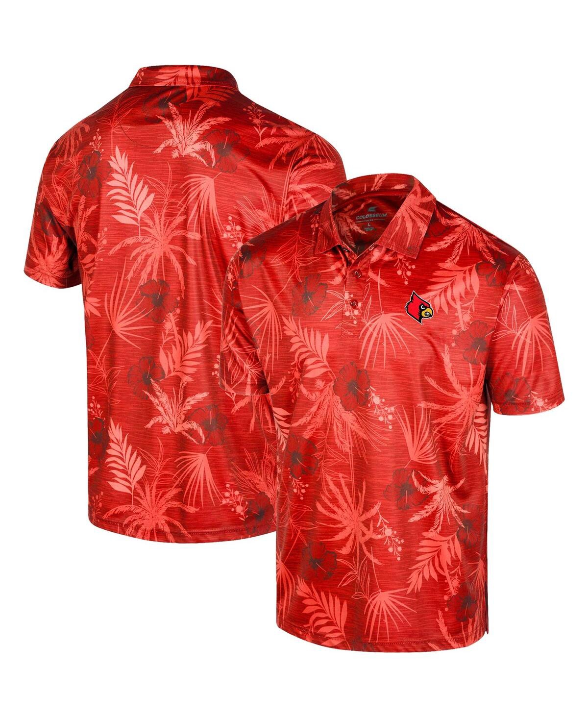 Shop Colosseum Men's  Red Louisville Cardinals Palms Team Polo Shirt