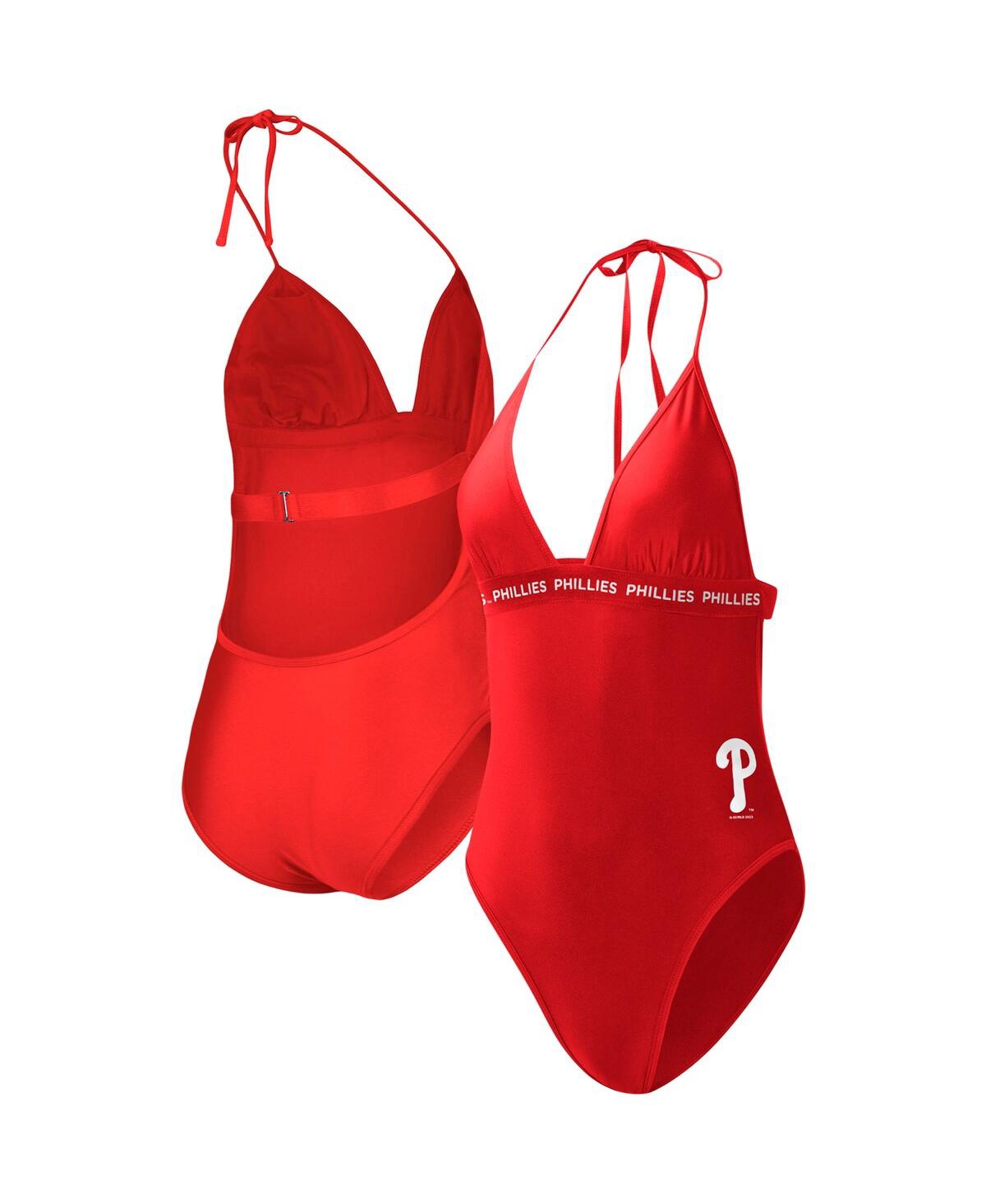 G-iii 4her By Carl Banks Red Philadelphia Phillies Full Count One-piece Swimsuit In Red