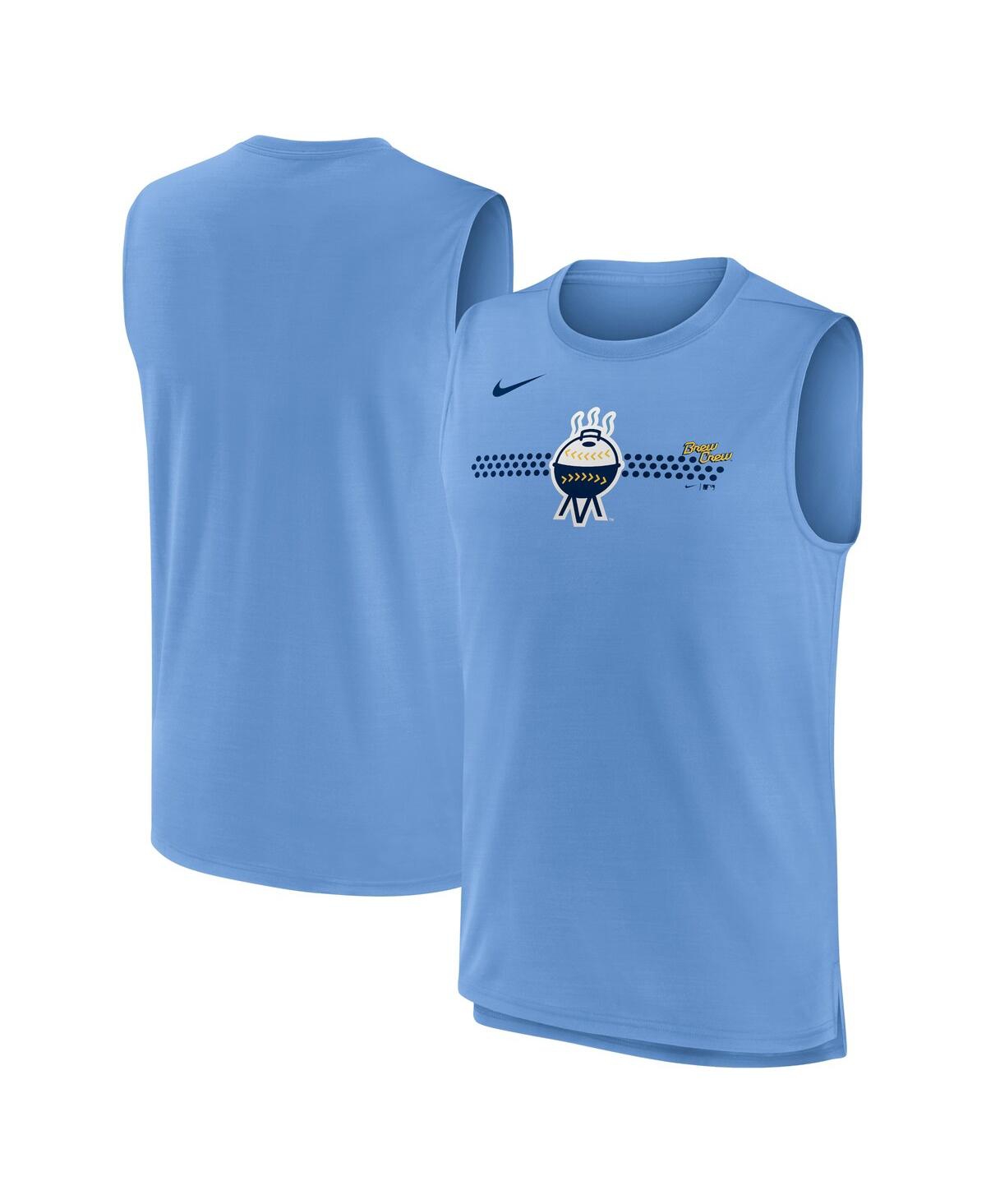 Shop Nike Men's  Powder Blue Milwaukee Brewers City Connect Muscle Tank Top