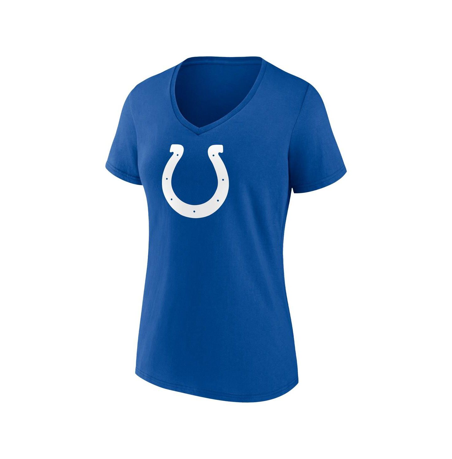Женская футболка Fanatics Anthony Richardson Royal Indianapolis Colts Icon Name and Number V-Neck — фото 3