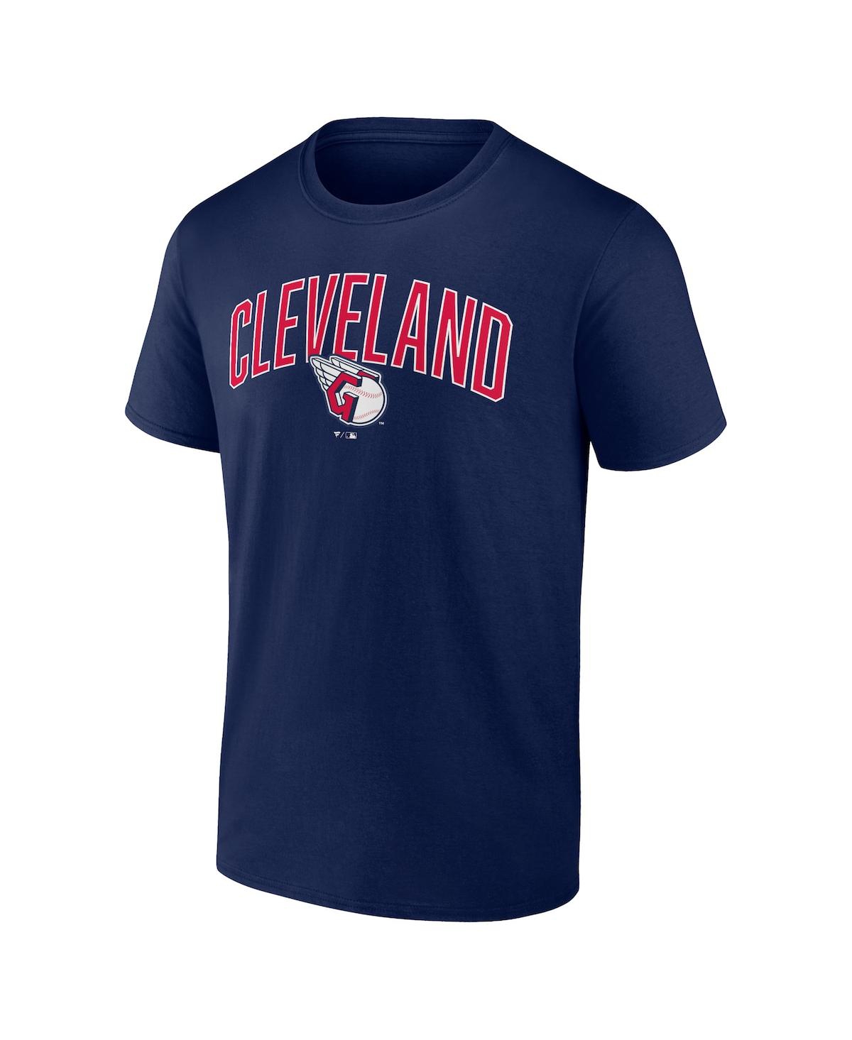 Fanatics Men's  Navy, Heather Gray Cleveland Guardians Arch T-shirt And Shorts Combo Set In Navy,heather Gray