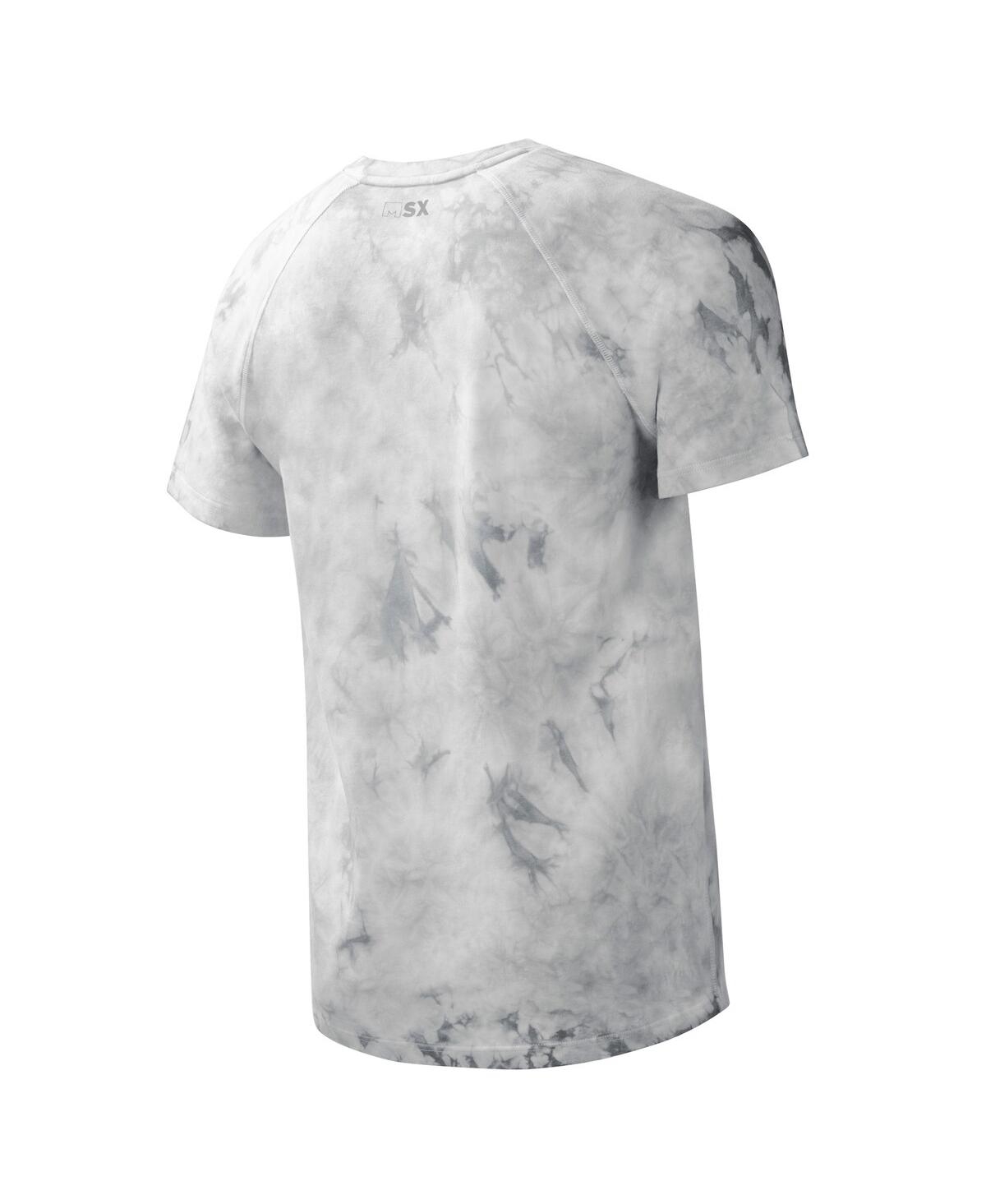 Shop Msx By Michael Strahan Men's  Gray Las Vegas Raiders Resolution Tie-dye Raglan T-shirt