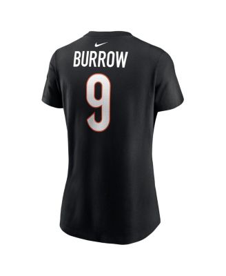 Women's Joe Burrow Black Cincinnati Bengals Player Name and Number T-shirt