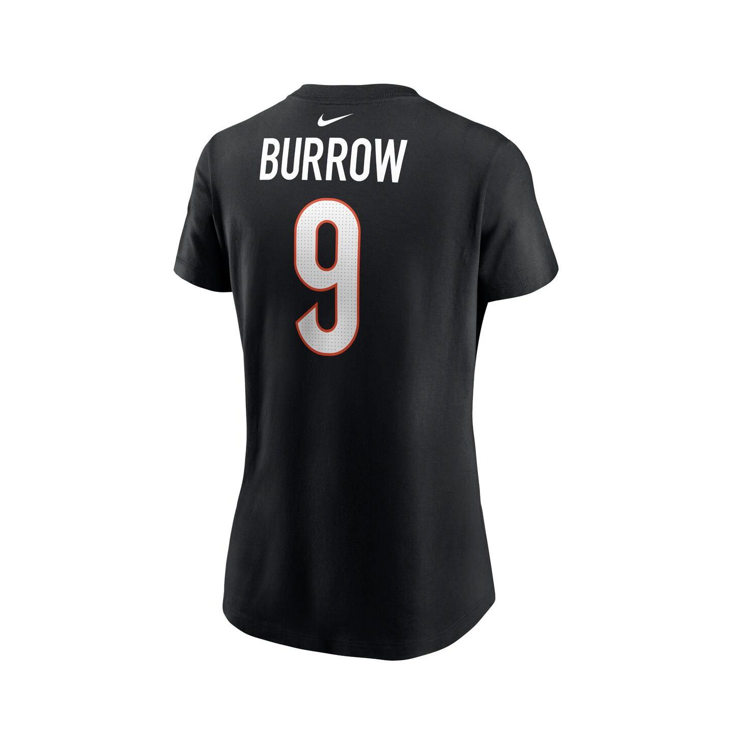 Женская футболка Nike Joe Burrow Black Cincinnati Bengals Player Name and Number — фото 4