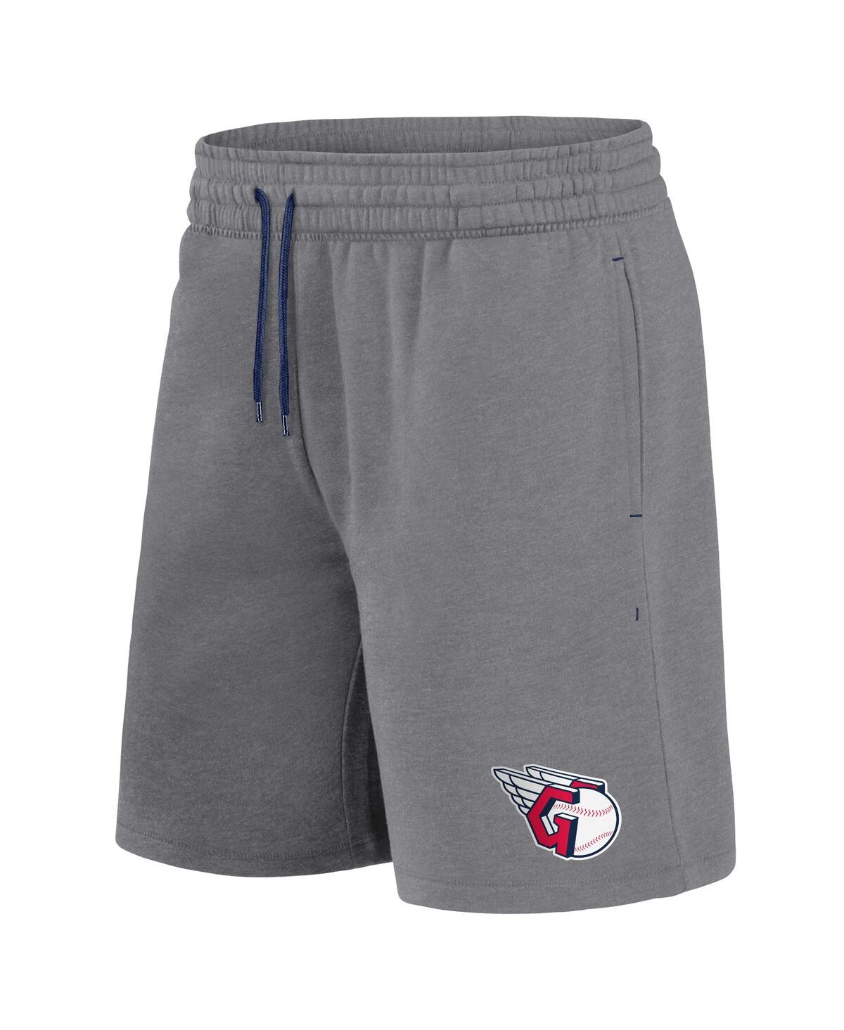 Fanatics Men's  Navy, Heather Gray Cleveland Guardians Arch T-shirt And Shorts Combo Set In Navy,heather Gray