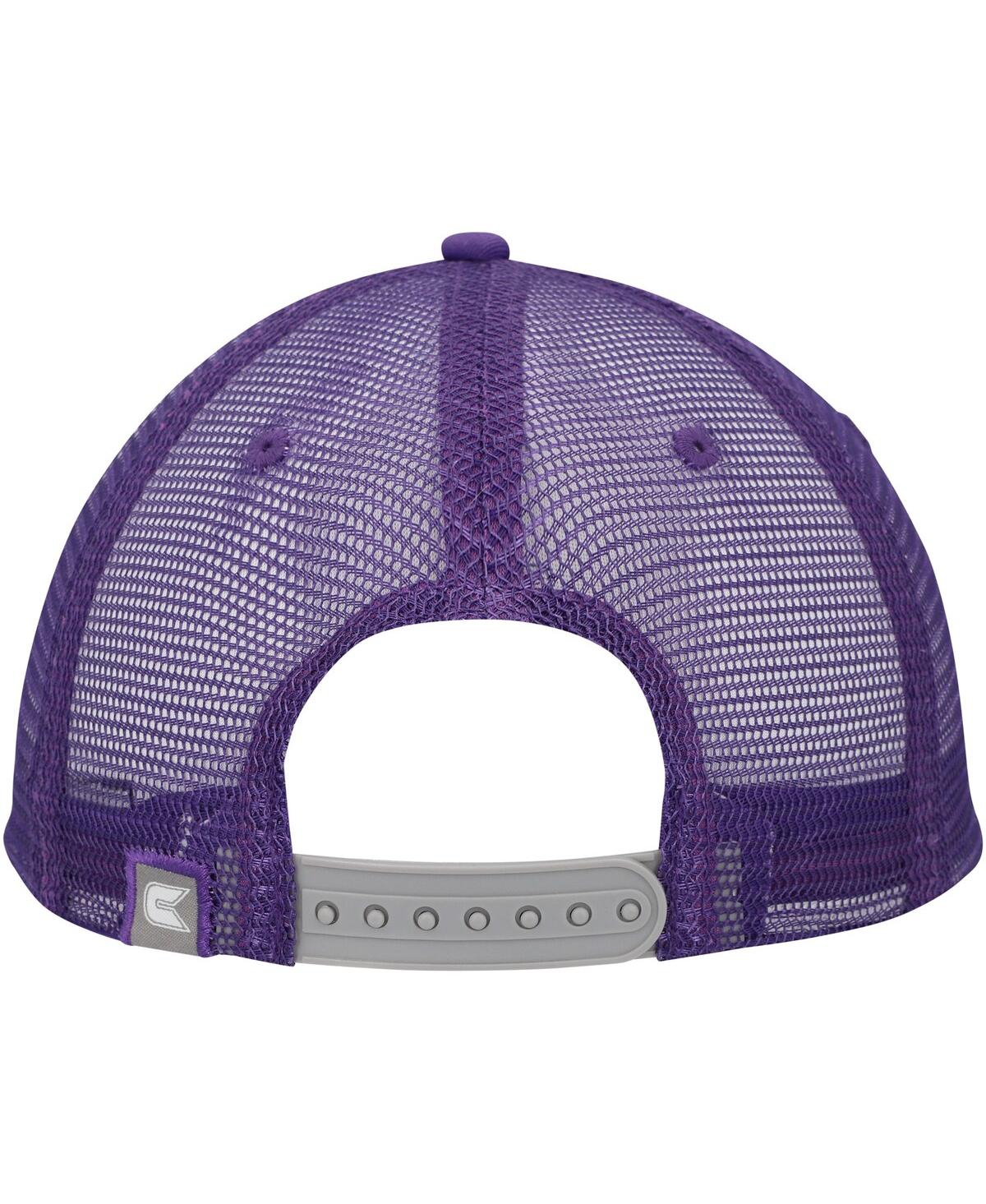Colosseum Men's  Gray, Purple Lsu Tigers Love Fern Trucker Snapback Hat In Gray,purple