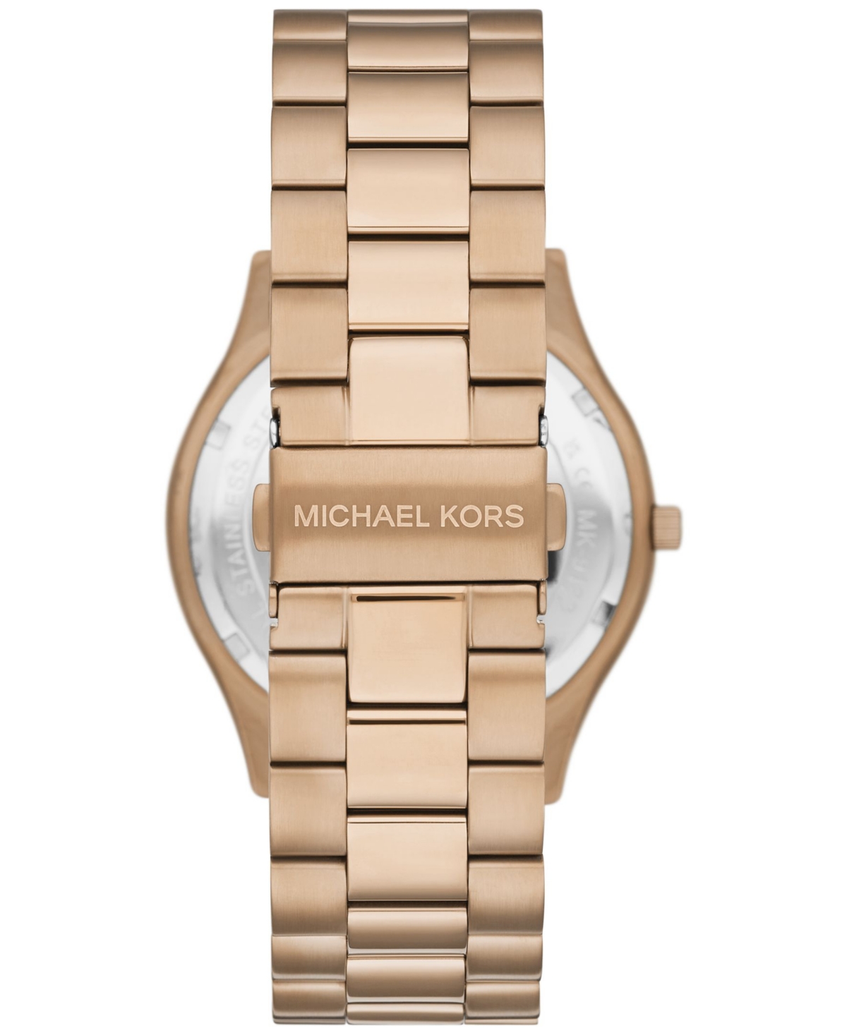 Shop Michael Kors Men's Slim Runway Quartz Three-hand Beige Gold-tone Stainless Steel Watch 44mm