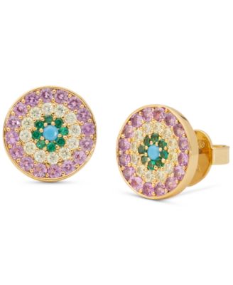 kate spade new york - Gold-Tone Pav&eacute; Multicolor Evil Eye Stud Earrings