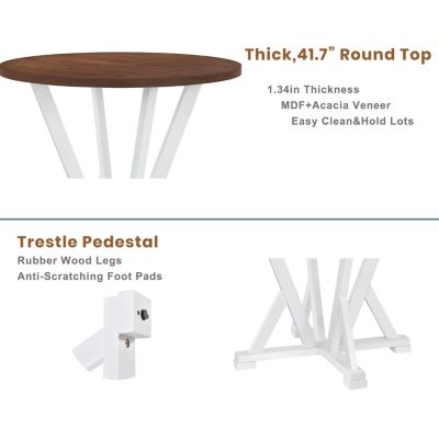 Simplie Fun Rustic Farmhouse 5-Piece Counter Height Dining Table Set ...