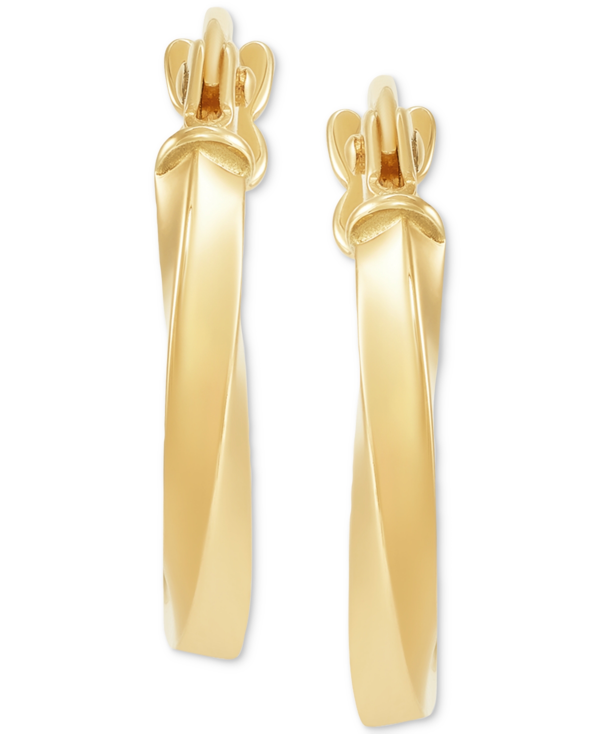 Italian Gold 2-Pc. Set Polished & Twist Style Hoop Earrings in 10k Gold