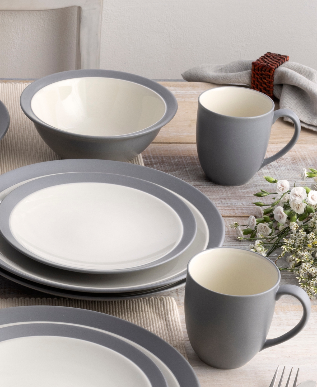 Noritake Colorwave Curve 16 Pc. Dinnerware Set, Service For 4 In Slate