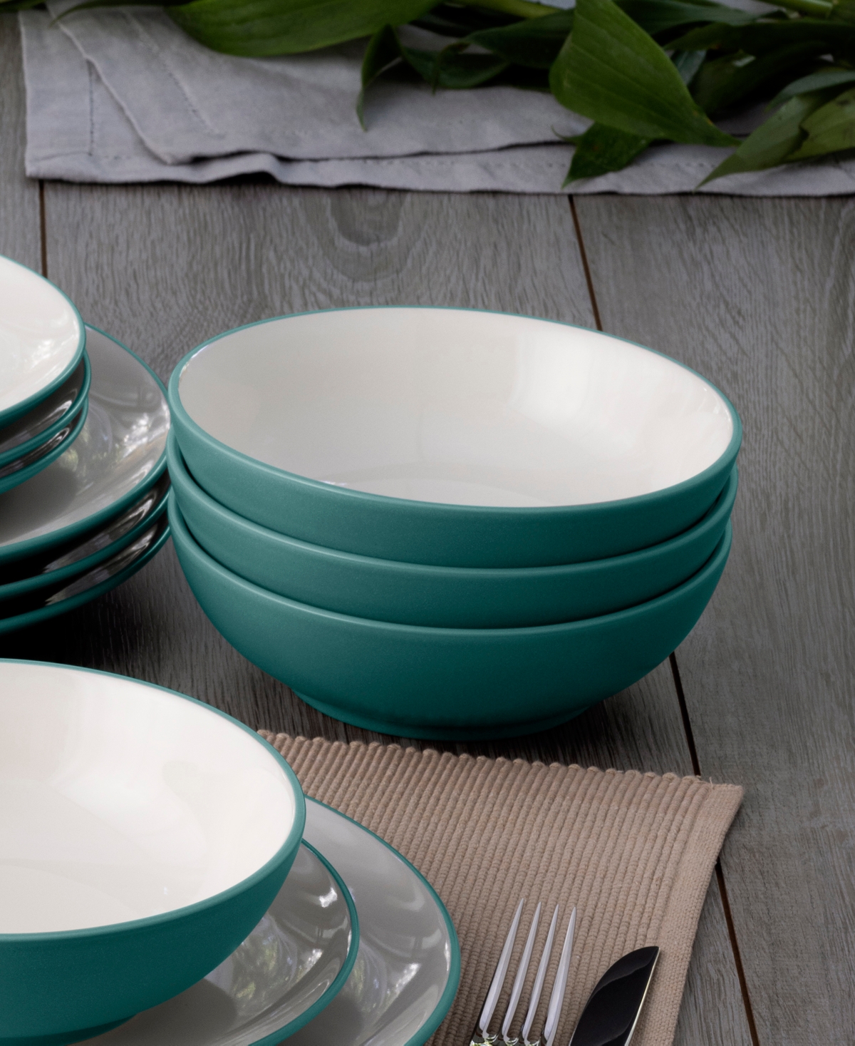 Shop Noritake Colorwave Coupe 16 Pc. Dinnerware Set, Service For 4 In Turquoise