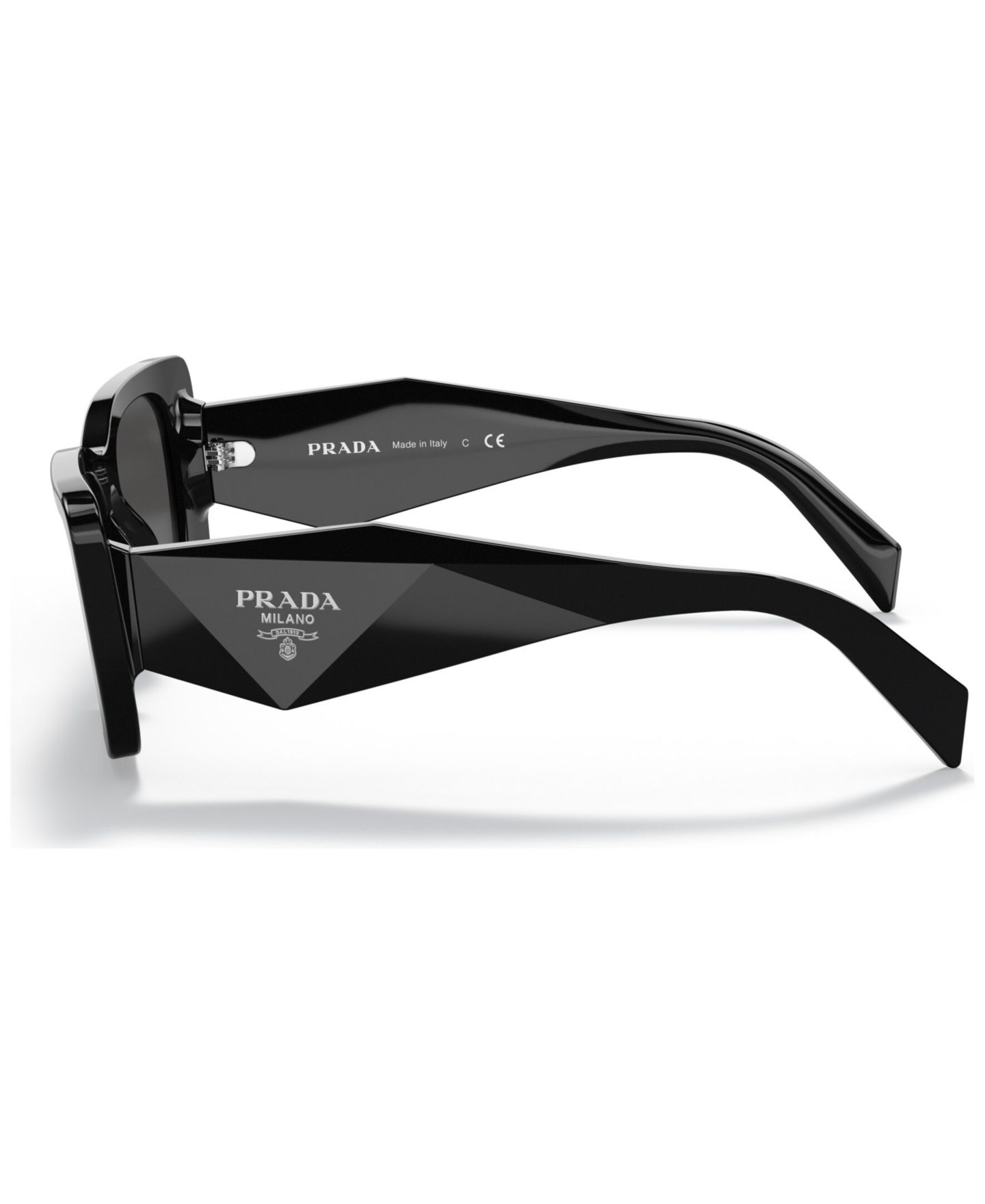Женские солнцезащитные очки PRADA Symbole Butterfly Sunglasses, PR 08YS, цвет: Чёрный / Тёмный серый — фото 4